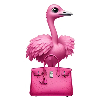 Pink ostrich leather hermes birkin sticker