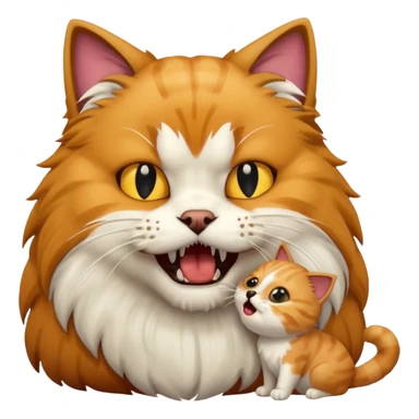 A cat eating a dog  sticker