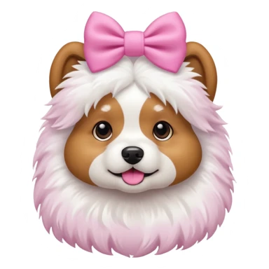 Dog with pink bow sticker