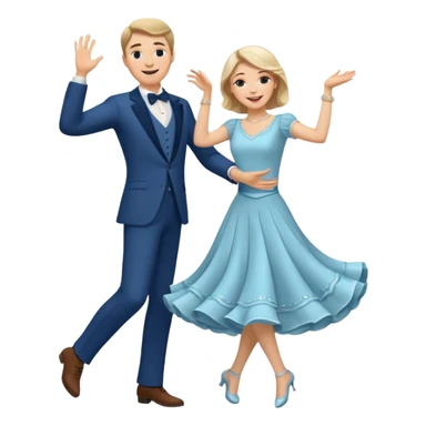 White Man and white woman dancing white sticker