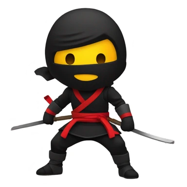 generate 1 emoji like a ninja style: colors black, red, yellow from top to bottom sticker