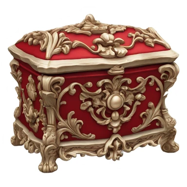 rococo red jewelry box sticker
