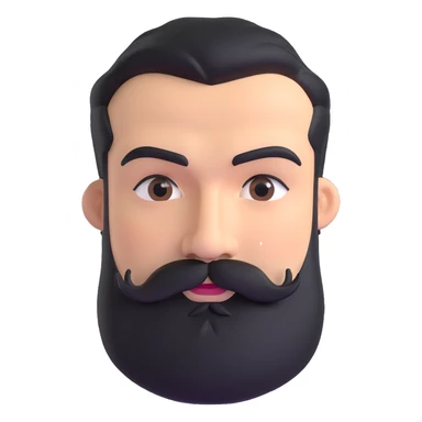 man with thick beard, mustache, and unibrow eyebrows that connect in the middle sticker