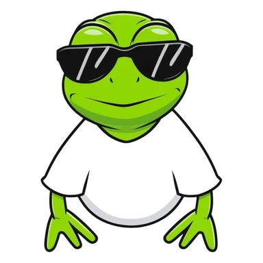 Kermit the Frog wearing super cool sunglasses sticker