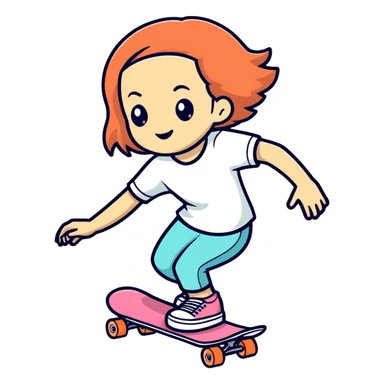 Girl skateboarding  sticker