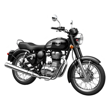 Black royal Enfield with white logo facing left sticker