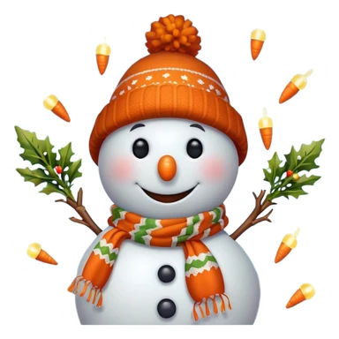 snowman with christmas lights  sticker