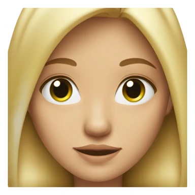 a girl with blond hair, green eyes with a mole on one of them, straight hair just above her chest sticker