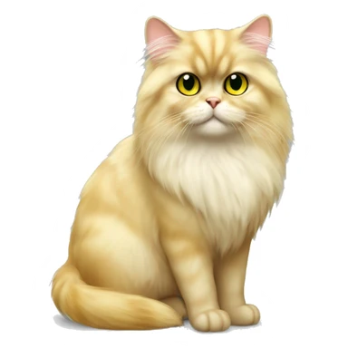 Chinchilla Persian fluffy yellow cat with big green - yellow eyes sticker