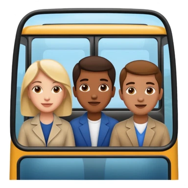 Three people on a bus sticker