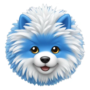 Blue and white pom poms sticker