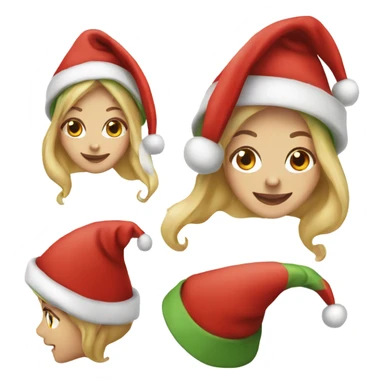 elf female santa hat sticker