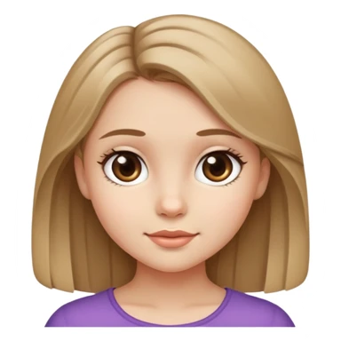 Young girl emoji with dark blonde hair looking cute and pretty sticker