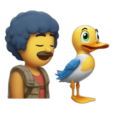 Bob l'éponge avec un canard sticker