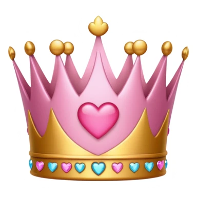 Crown little pink with heart sticker