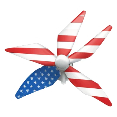 Wind turbine in usa flag colors sticker