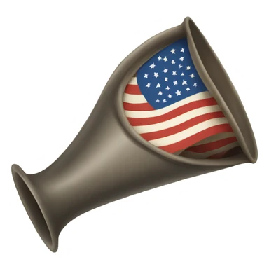 Horn blowing flag sticker