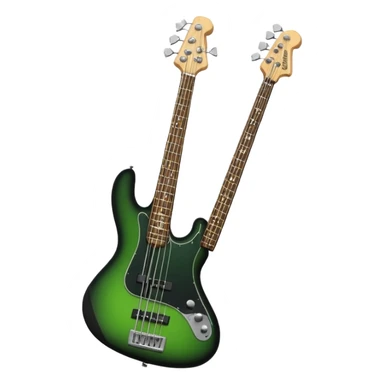 Electric Bass guitar black band green sticker