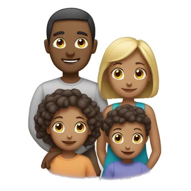 family with 3 children sticker
