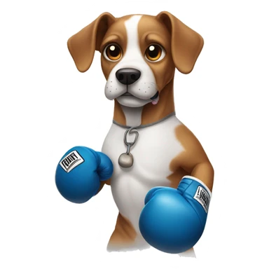 Dog with boxing gloves  sticker