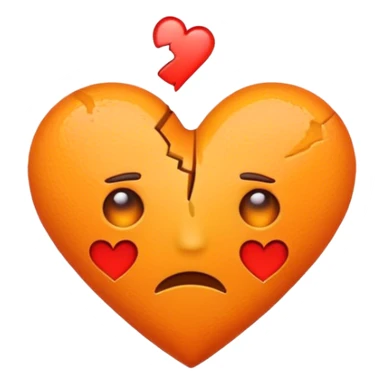Make the regular red broken heart emoji Orange sticker