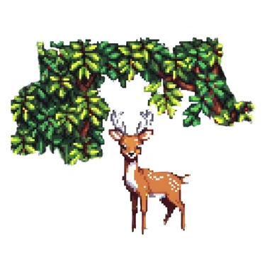 deer peeking from behind a bush sticker