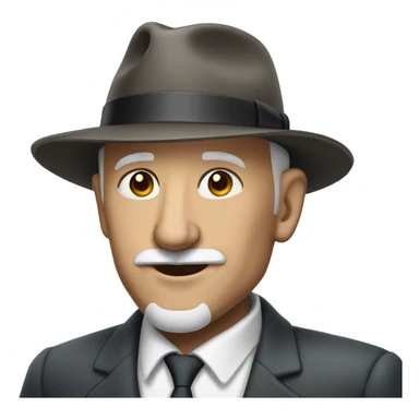Old bald man with short mustache in suit with fedora  sticker