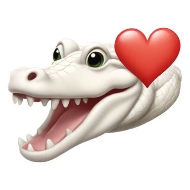 Albino alligator with heart above its head sticker