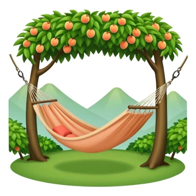 Peach colored hammock between trees sticker