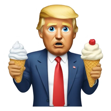 Trump eating ice cream sticker