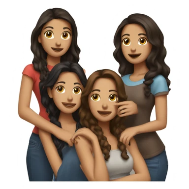 3 brunette latin female friends sticker