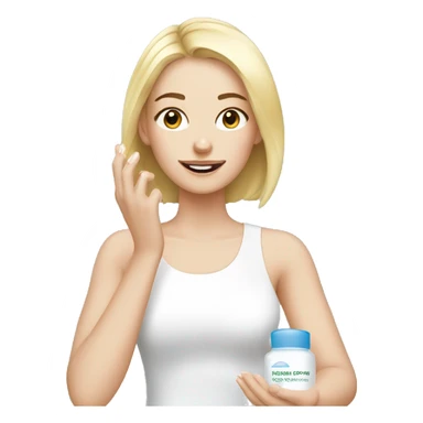 White girl applying moisturiser  sticker