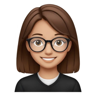 ragazzina di 16 anni castana capelli lunghi con occhiali neri  sticker