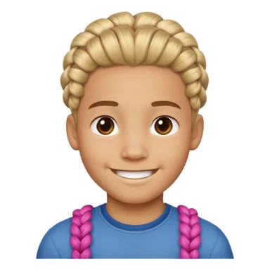 boy with chunky braids sticker