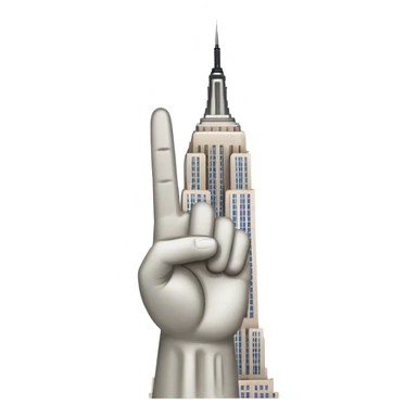 empire state building holding up a peace sign sticker