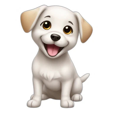 cute little dog excited to see you sticker