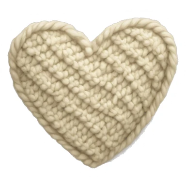 Cream colored knit heart sticker