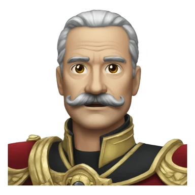 realistic emperor 40k mustache  sticker