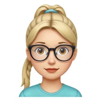 Ponytail Girl with Glasses sticker