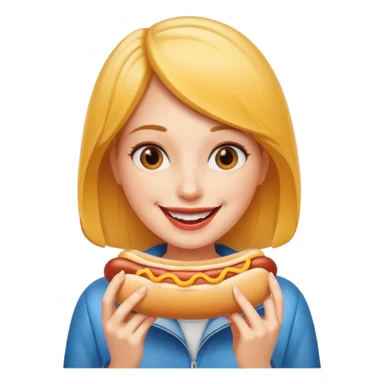 woman eating hot dog  sticker