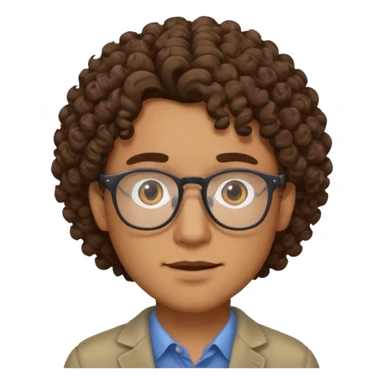 CURLY HAIR GUT WITH GLASSES sticker