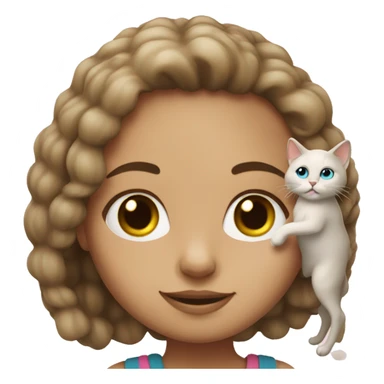 girl with ragdoll cat sticker