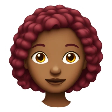 Brown skinned girl with burgundy hair  sticker