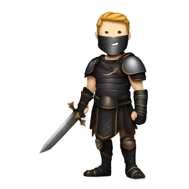 gladiator human in black armor half-body rpg sticker