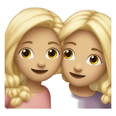 two blond friends hugging each other  sticker