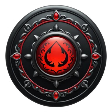 iOS sticker, dark fantasy ring, black metal, red inner glow, minimal sticker