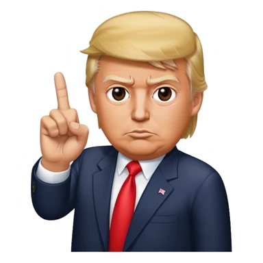 donald trump putting up middle finger  sticker