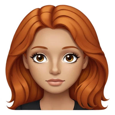 ginger hair, brown eyes, freckled, baddie,pretty, makeup, black eyeliner, long hair sticker