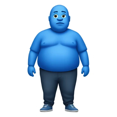 fat blue person sticker