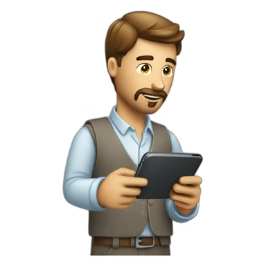 Hombre trabajando celular sticker